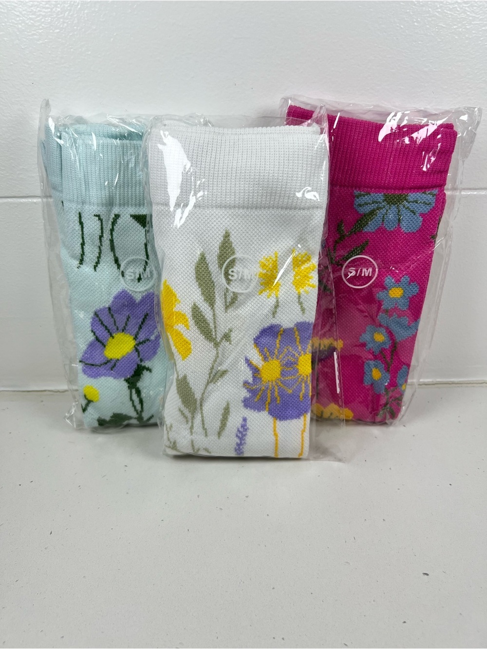 NWT Floral Compression Socks S/M Set of 3 Unisex Knee High Support Socks
